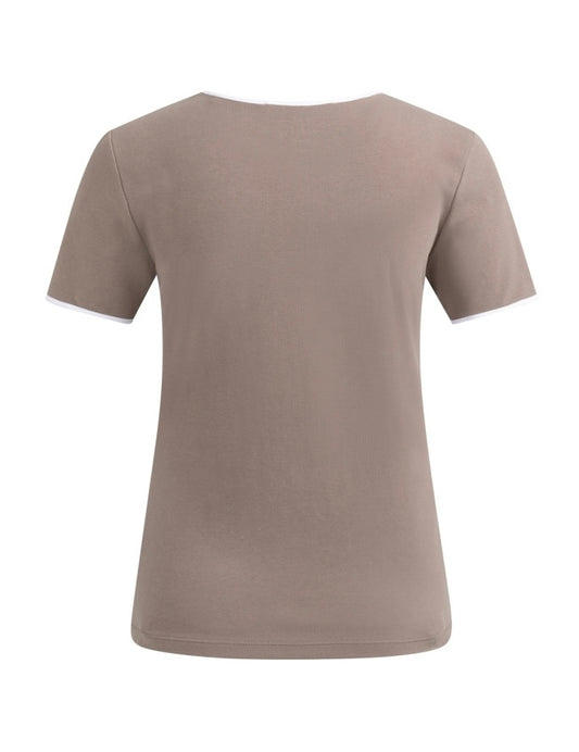 Yaya T-Shirt Taupe - Peet kleding