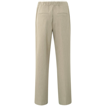 Yaya Wide Leg Contrast Band Sand - Peet kleding
