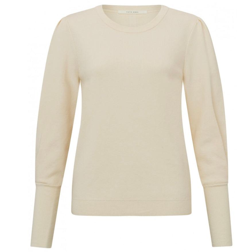 Yaya Puff Sleeve Sweater Offwhite - Peet kleding