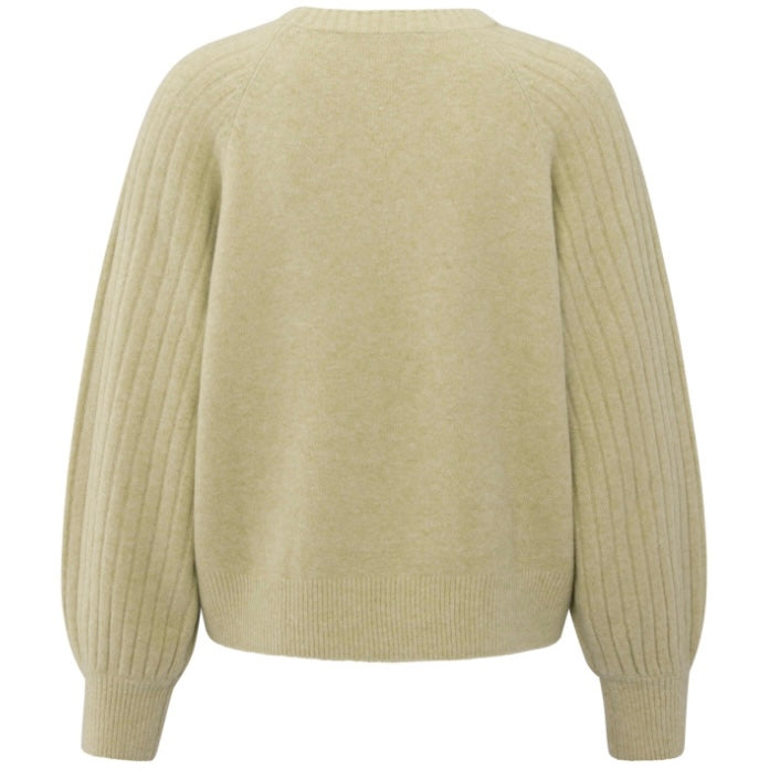 Yaya Rib Sweater Olijf - Peet kleding