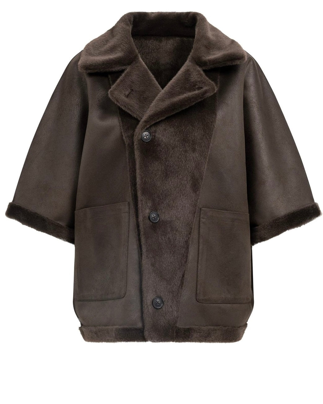 Yaya Faux Jas Reversible Delicio Brown - Peet kleding