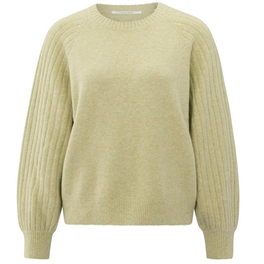 Yaya Rib Sweater Olijf