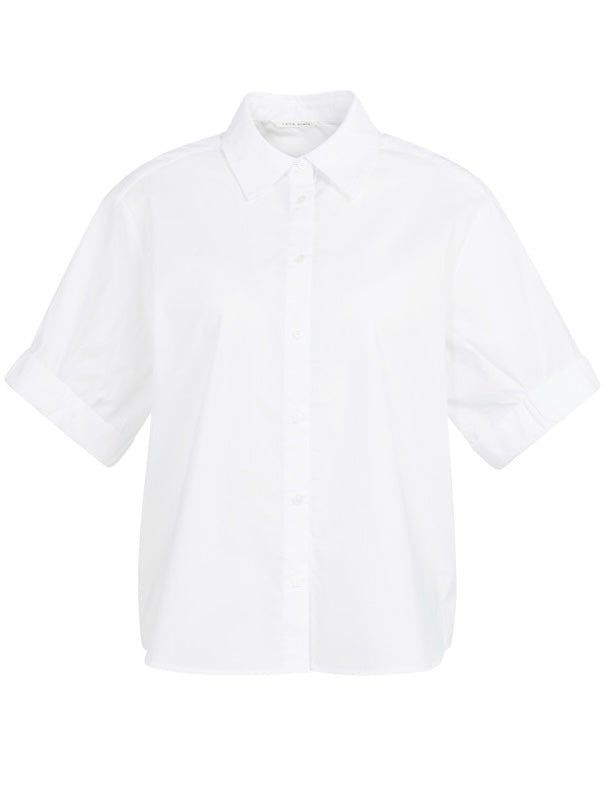 Yaya Blouse Korte Mouw Wit - Peet kleding