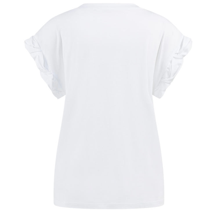 Yaya T-Shirt Rolled Sleeves Pure White - Peet kleding