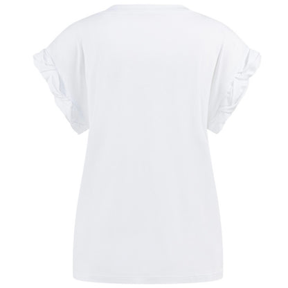 Yaya T-Shirt Rolled Sleeves Pure White - Peet kleding
