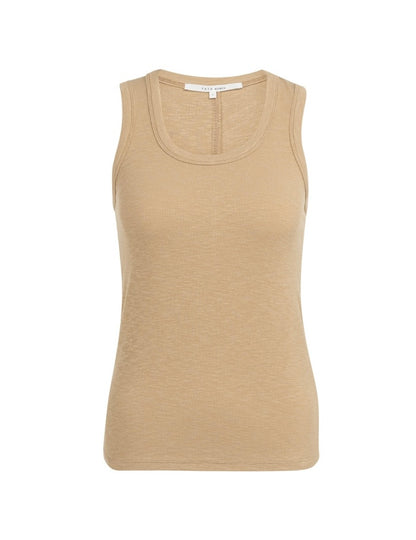 Yaya Singlet Rib Beige - Peet kleding