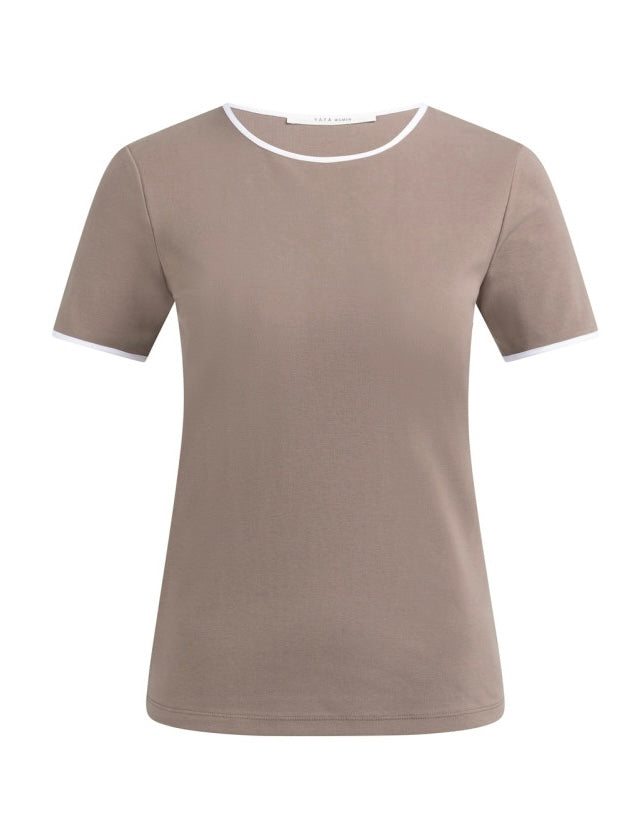 Yaya T-Shirt Taupe - Peet kleding