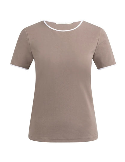 Yaya T-Shirt Taupe - Peet kleding