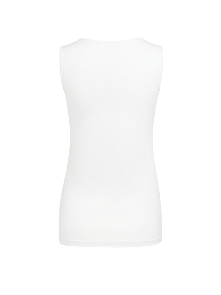 Yaya Singlet Ronde V-hals Wit - Peet kleding