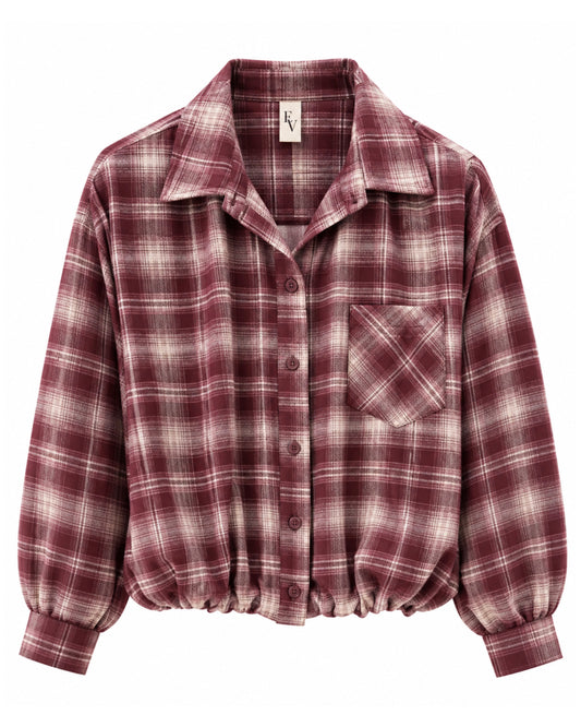Blouson Ruit Bordeaux Beige - Peet kleding