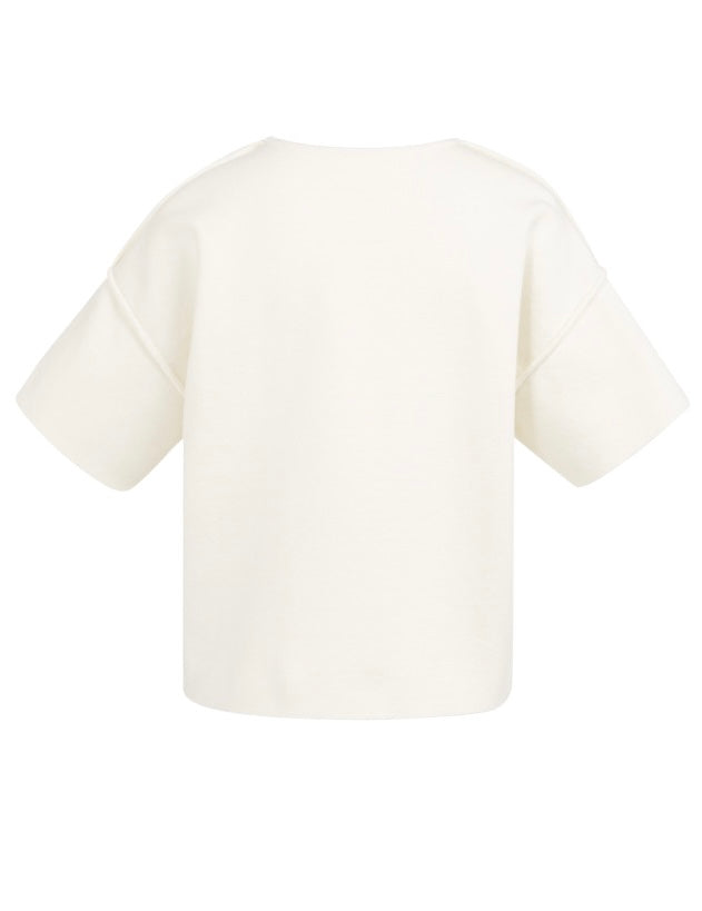 Yaya Sweater Korte Mouw Ecru - Peet kleding