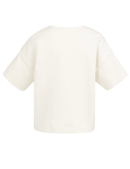 Yaya Sweater Korte Mouw Ecru - Peet kleding