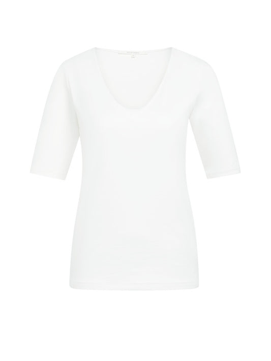 Yaya T-Shirt Ronde V-hals Wit - Peet kleding