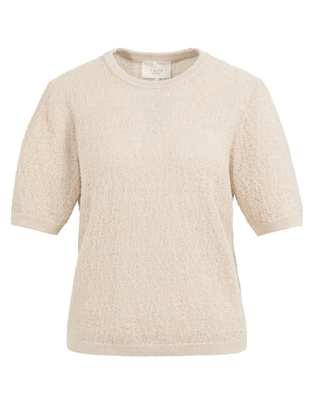 Yaya Trui Korte Mouw Beige - Peet kleding
