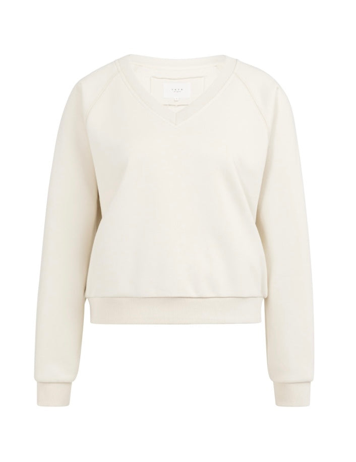 Yaya Sweater V-hals Ecru - Peet kleding