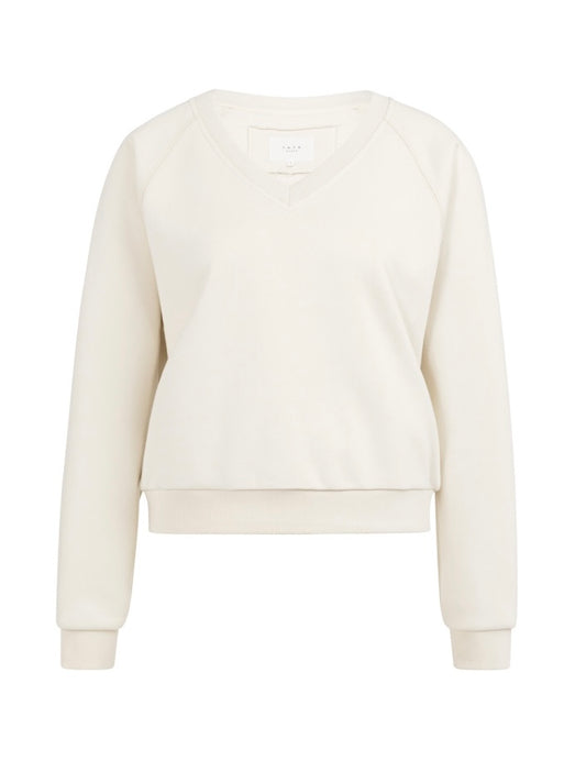 Yaya Sweater V-hals Ecru - Peet kleding