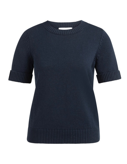 Yaya Trui Korte Mouw Navy - Peet kleding