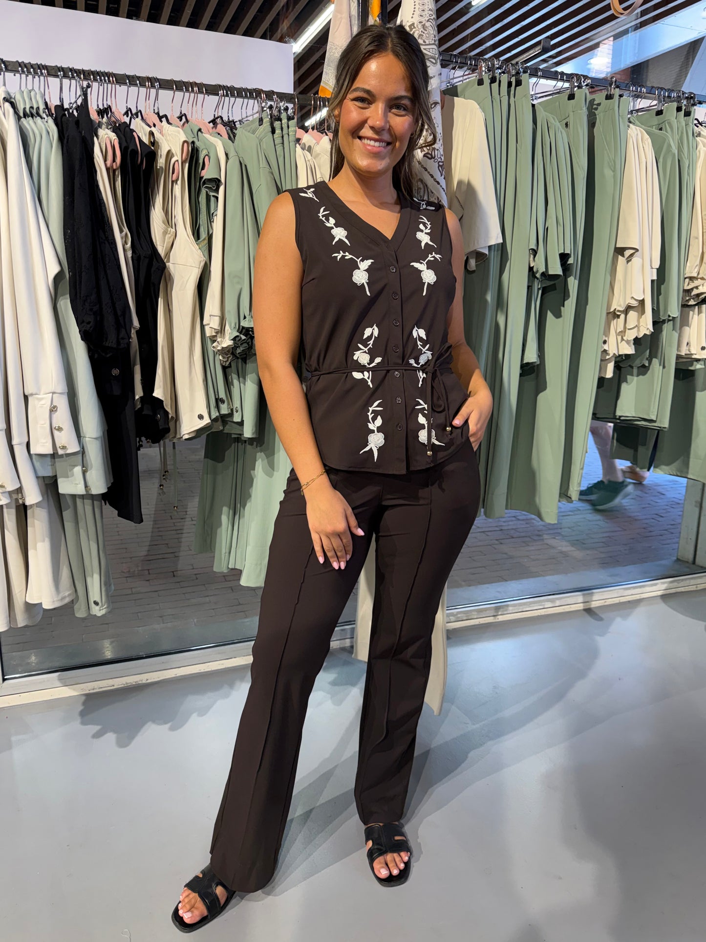 Triple Nine Travel Blouse Isabelle Donkerbruin - 5938