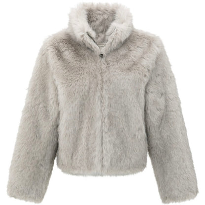 Yaya Faux Fur Jacket Grijs
