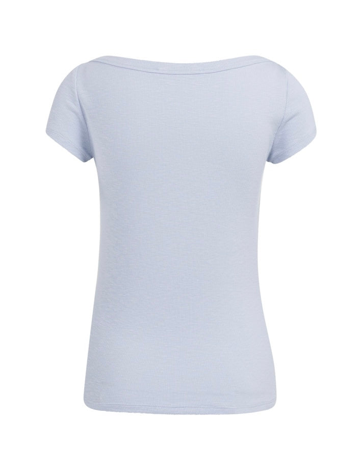 Yaya T-Shirt Rib Lichtblauw - Peet kleding
