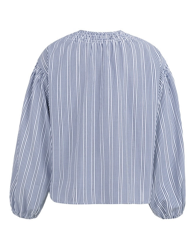 Yaya Blouse Streep Navy - Peet kleding