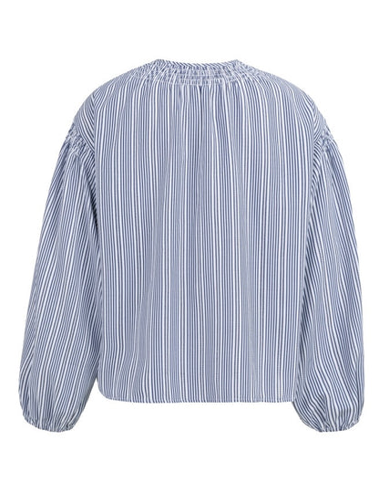 Yaya Blouse Streep Navy - Peet kleding