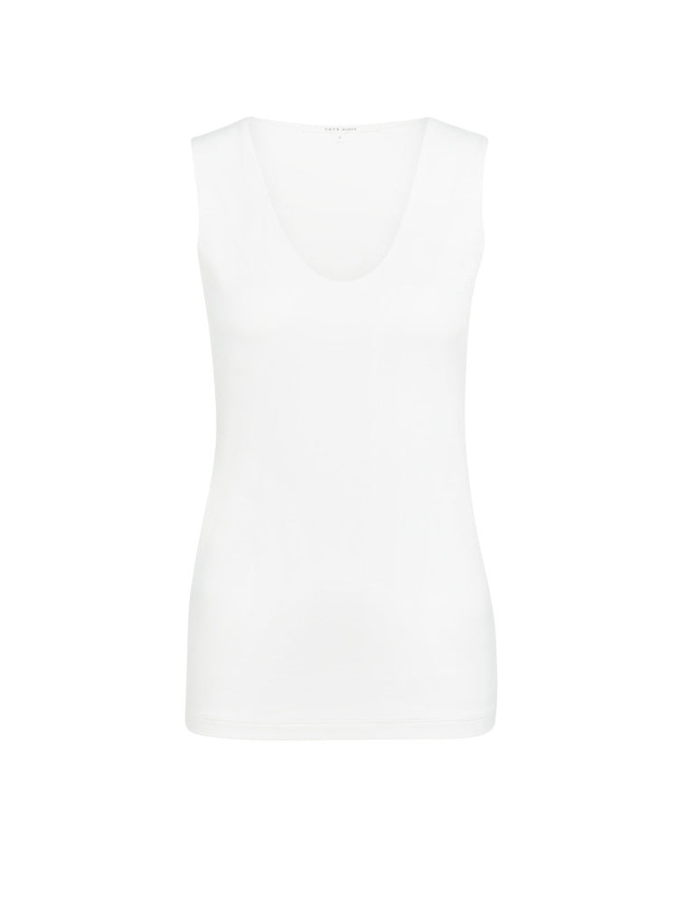 Yaya Singlet Ronde V-hals Wit - Peet kleding