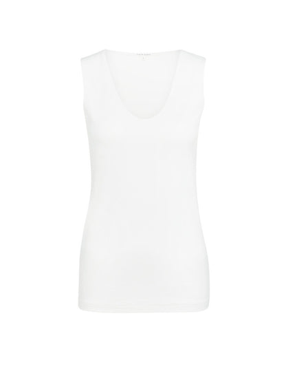Yaya Singlet Ronde V-hals Wit - Peet kleding