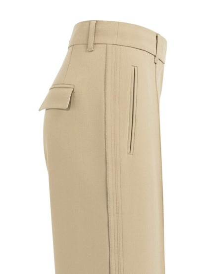 Yaya Wijde Pantalon Khaki - Peet kleding