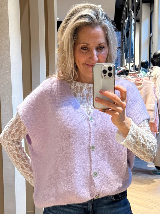 Gilet Nima Alpaca Lila - Peet kleding