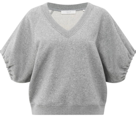 Yaya Sweatshirt V-hals Grijs - Peet kleding