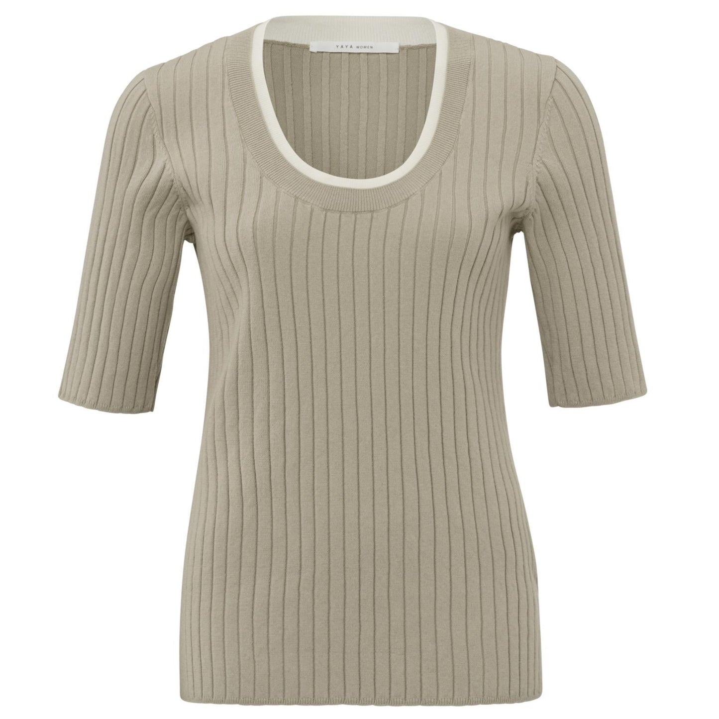Yaya Half Sleeve Sweater Beige - Peet kleding