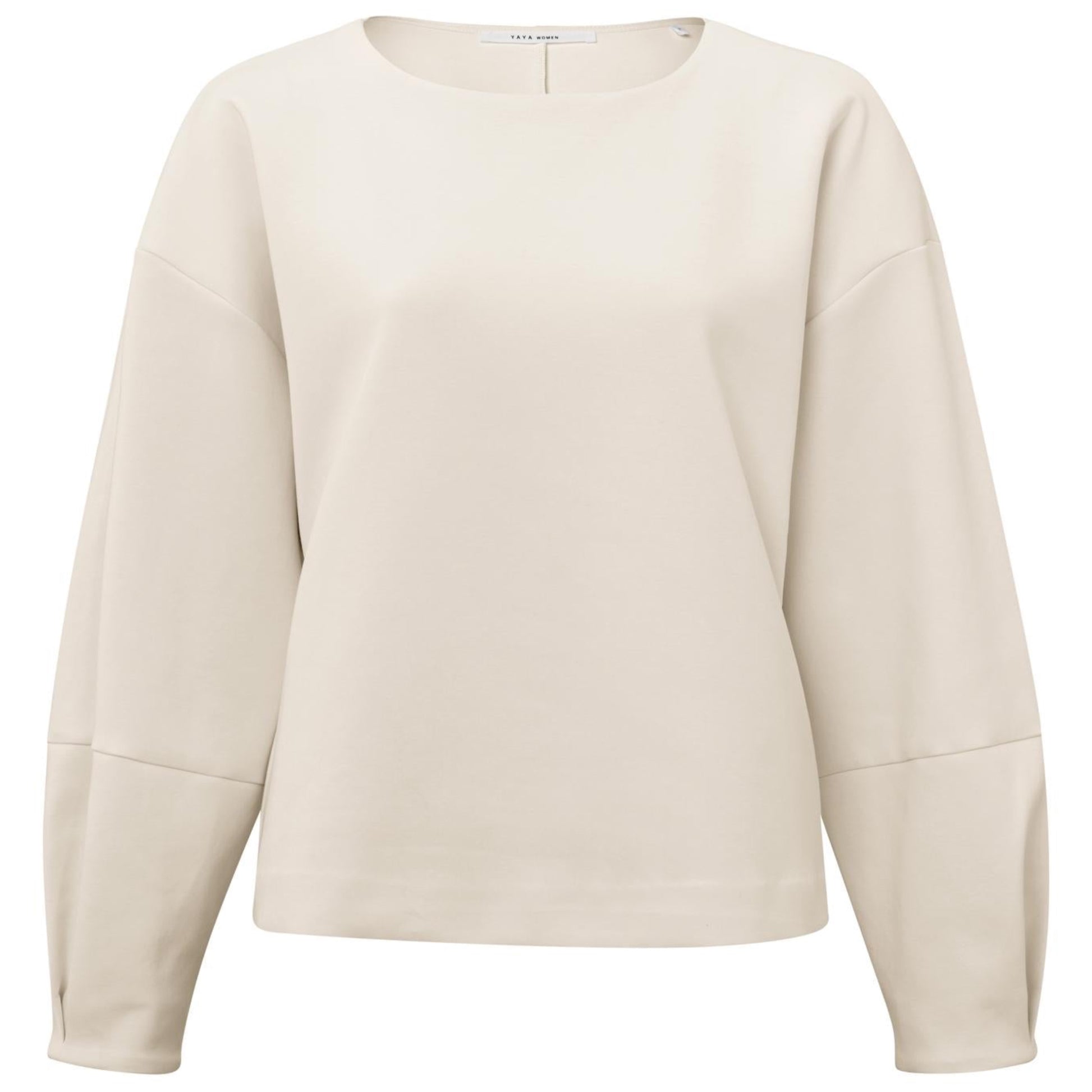 Yaya Sweatshirt Puff Sleeve Offwhite - Peet kleding