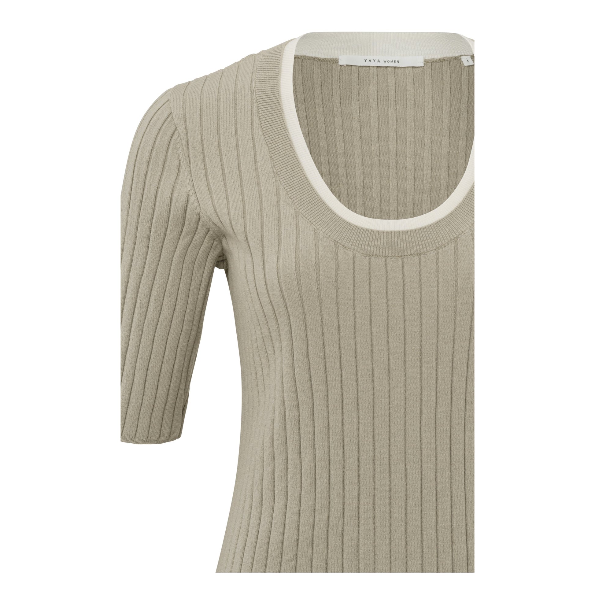 Yaya Half Sleeve Sweater Beige - Peet kleding