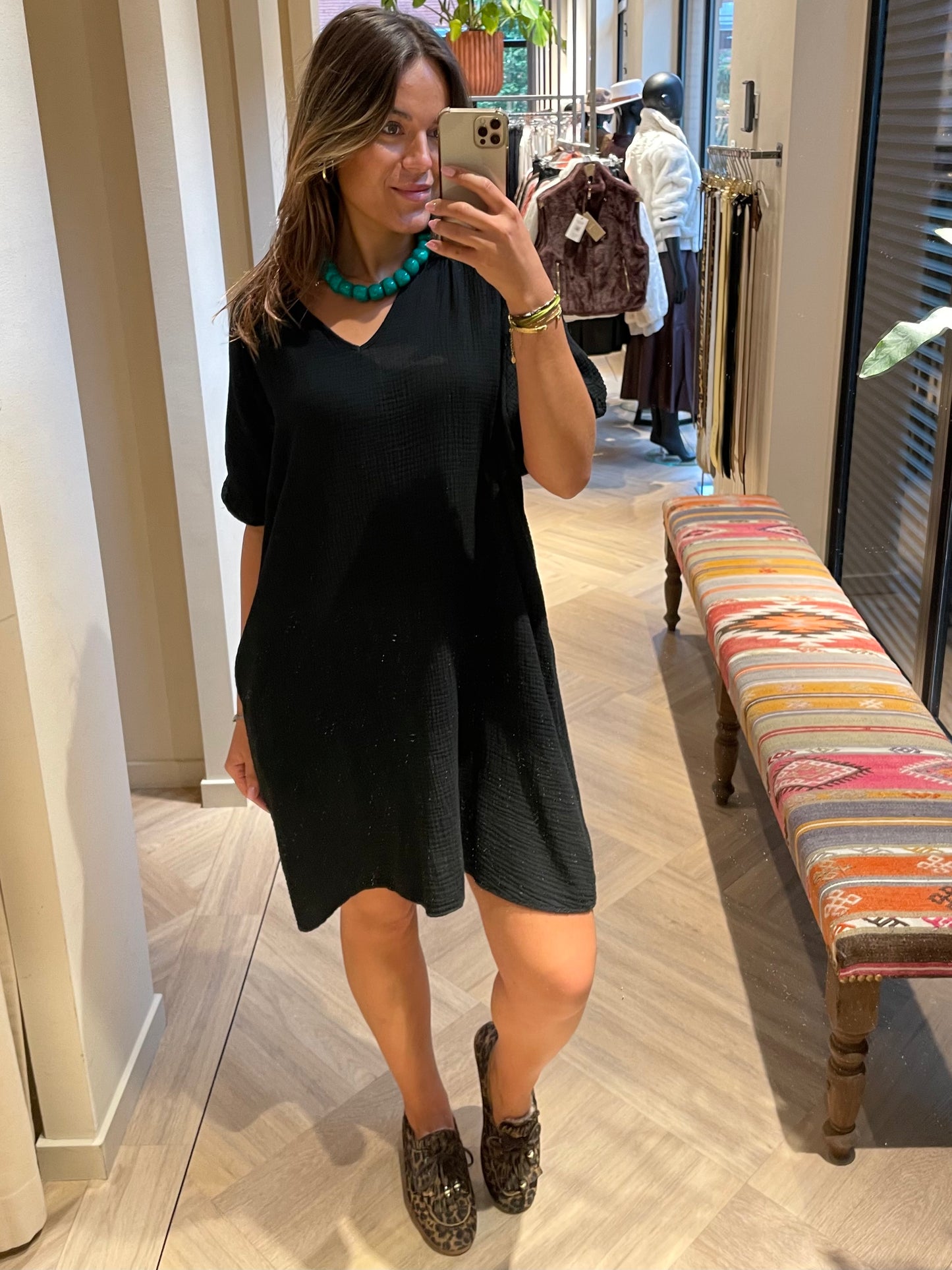 Jurk Gigi Mousseline Zwart