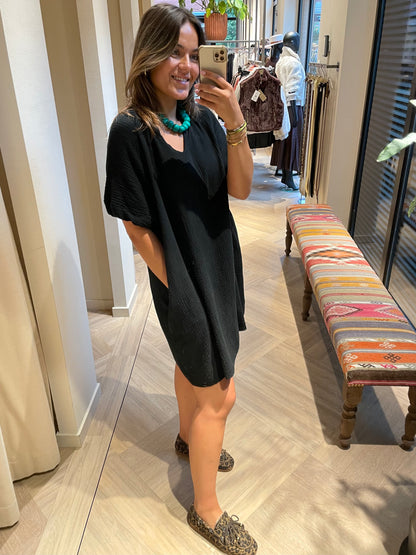 Jurk Gigi Mousseline Zwart
