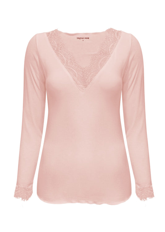Triple Nine - Cashmere Top Lou Lou Poederroze - 9003 - Peet kleding