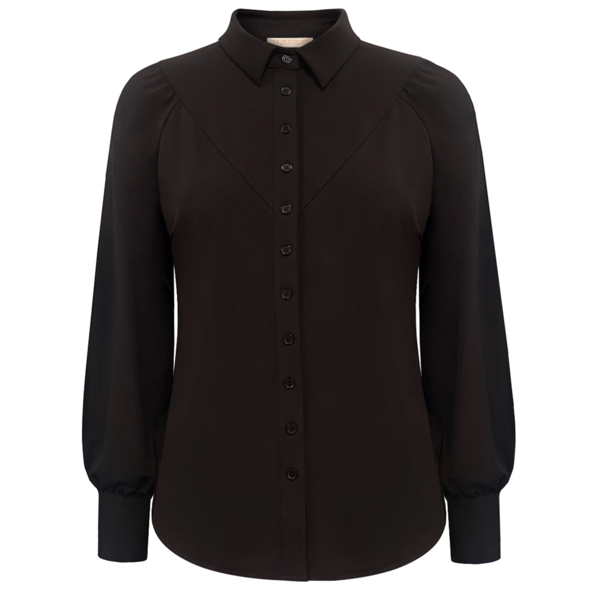 Triple Nine - Travel Blouse Moon Donkerbruin - 5919 - Peet kleding