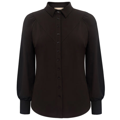 Triple Nine - Travel Blouse Moon Donkerbruin - 5919 - Peet kleding