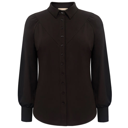 Triple Nine - Travel Blouse Moon Donkerbruin - 5919 - Peet kleding