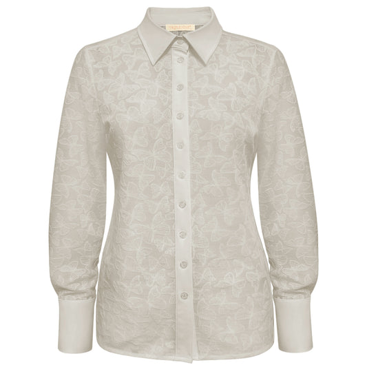 Triple Nine - Travel Blouse Butterfly Beige - 5920 - Peet kleding