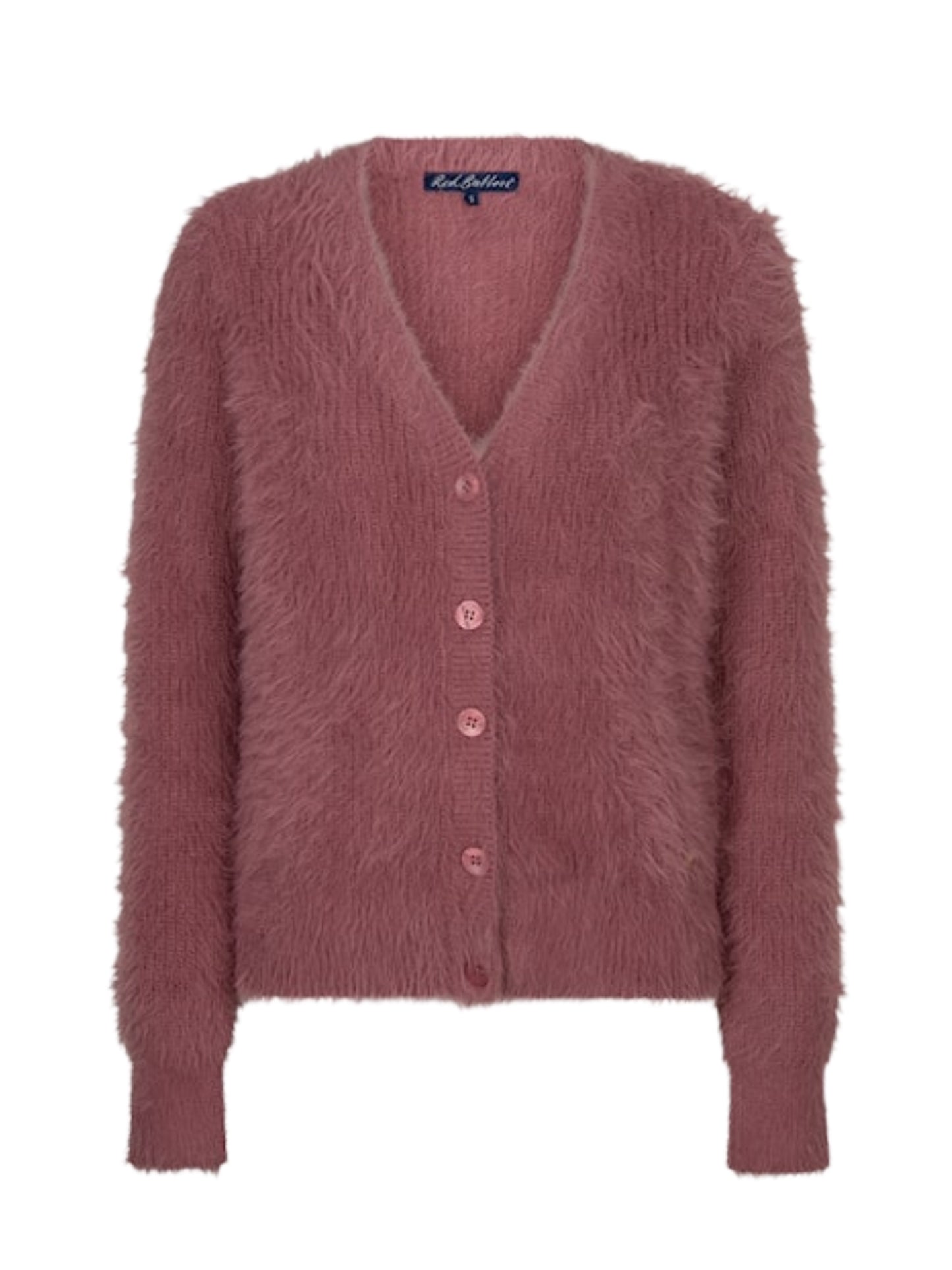 Red Button Vest Fuzzy Mauve