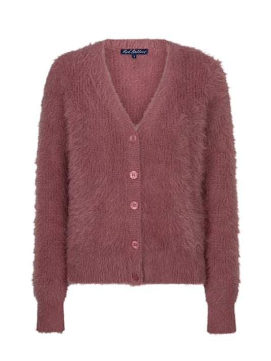 Red Button Vest Fuzzy Mauve