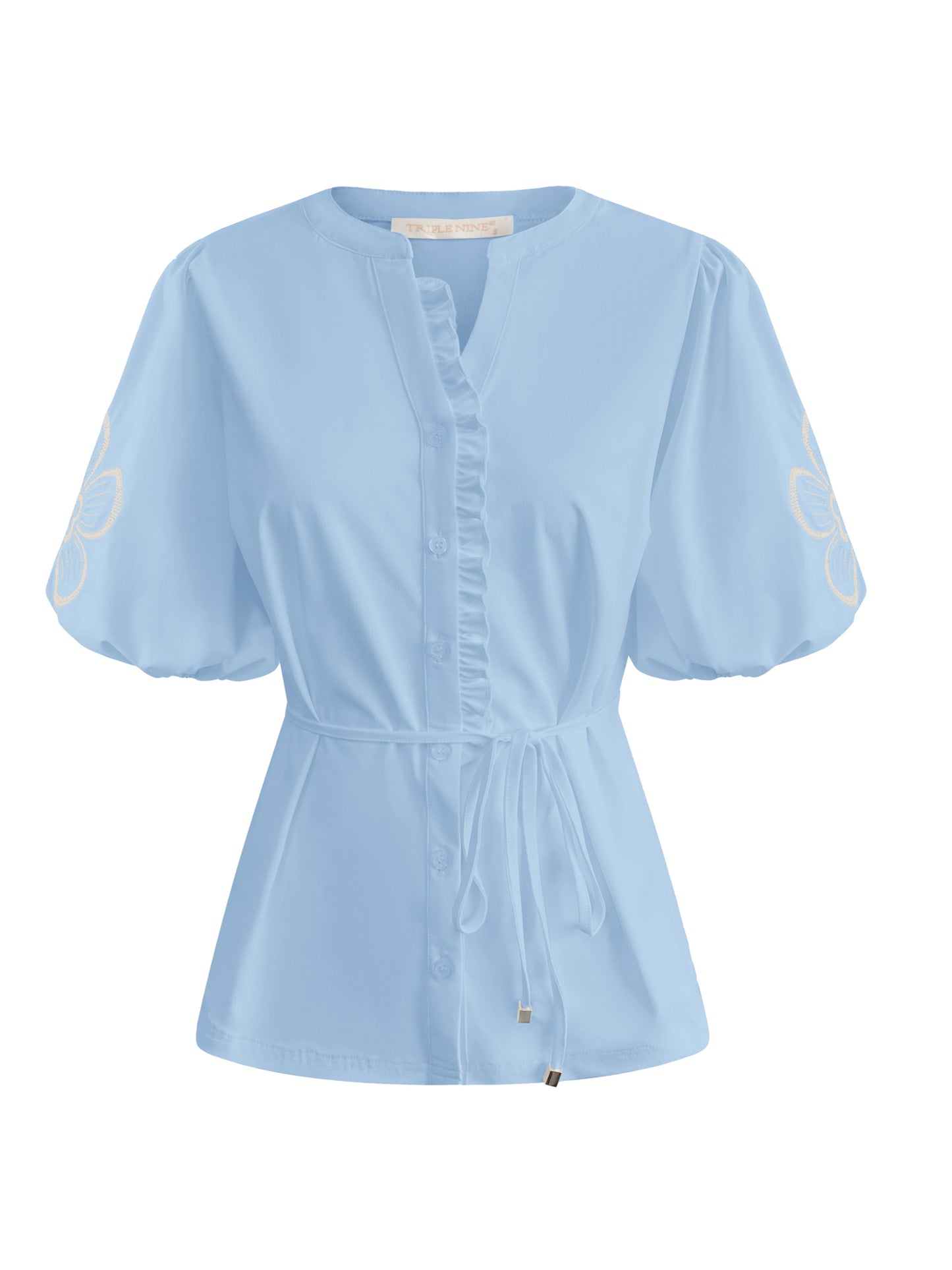 Triple Nine Travel Blouse Yana Lichtblauw - 5943 - Peet kleding