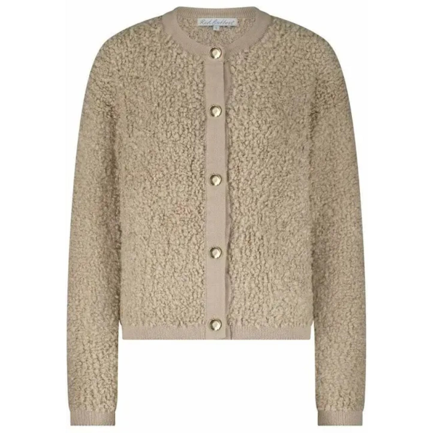 Red Button Jacket Boucle Latte - Peet kleding