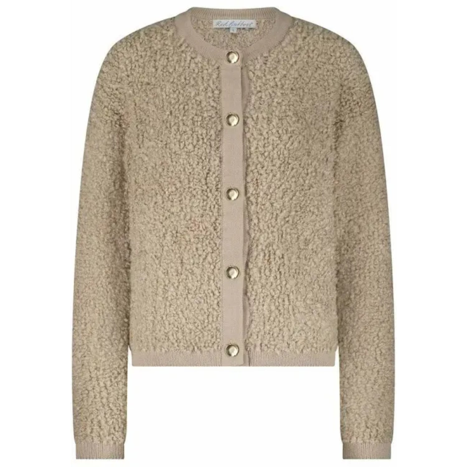 Red Button Jacket Boucle Latte - Peet kleding