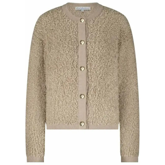 Red Button Jacket Boucle Latte - Peet kleding