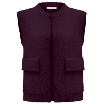 Triple Nine - Fluffy Gilet Inky Aubergine - 9001 - Peet kleding