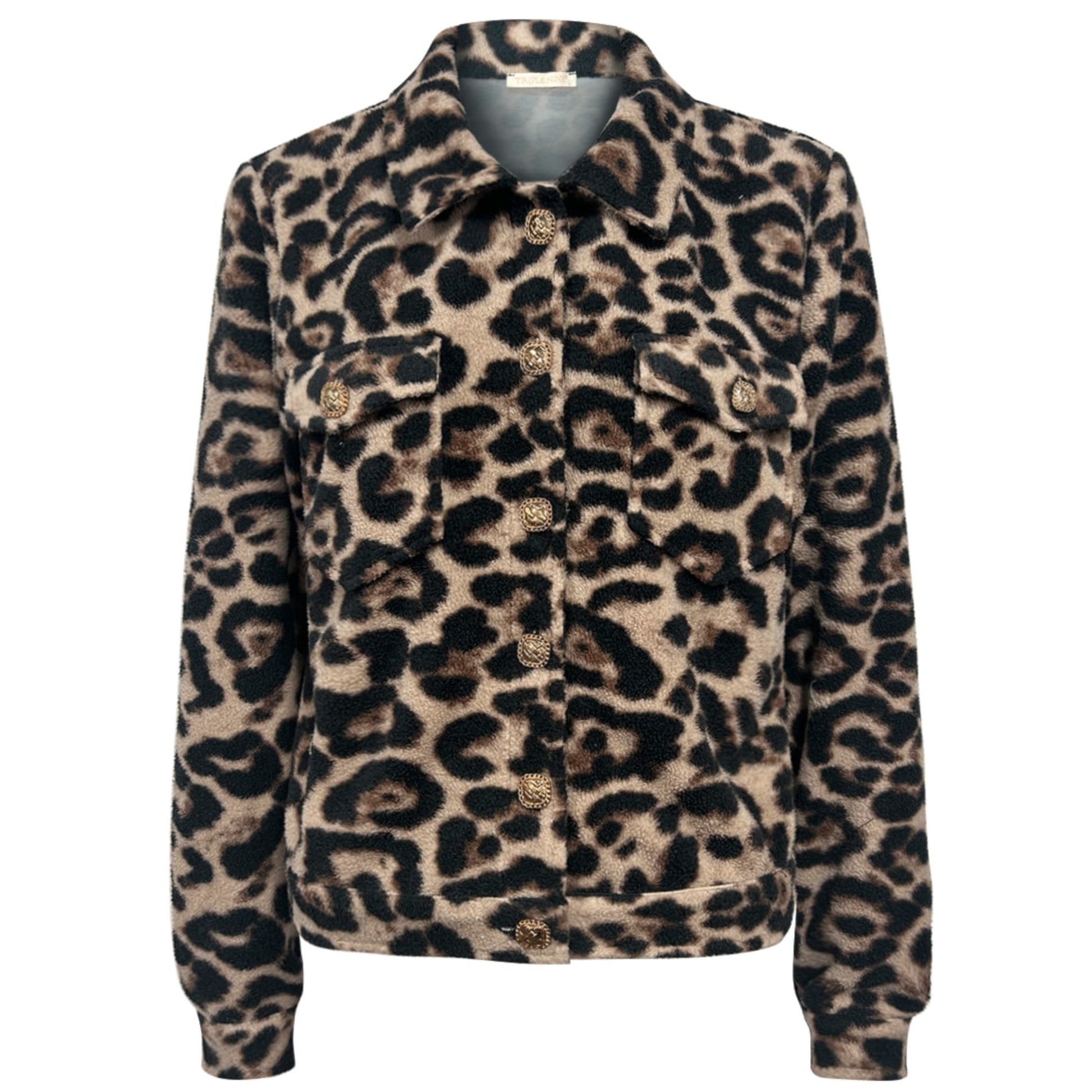 Triple Nine - Fleece Jacket Lio Luipaard - 92301 - Peet kleding