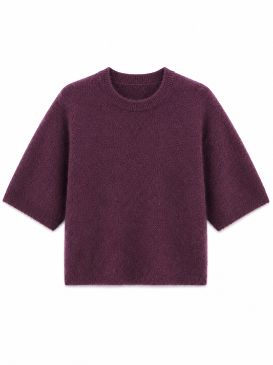 Alpaca Top Silvi Aubergine - Peet kleding